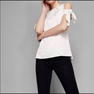 - TED Baker Yanas Embellished Cold Shoulder Top 6US